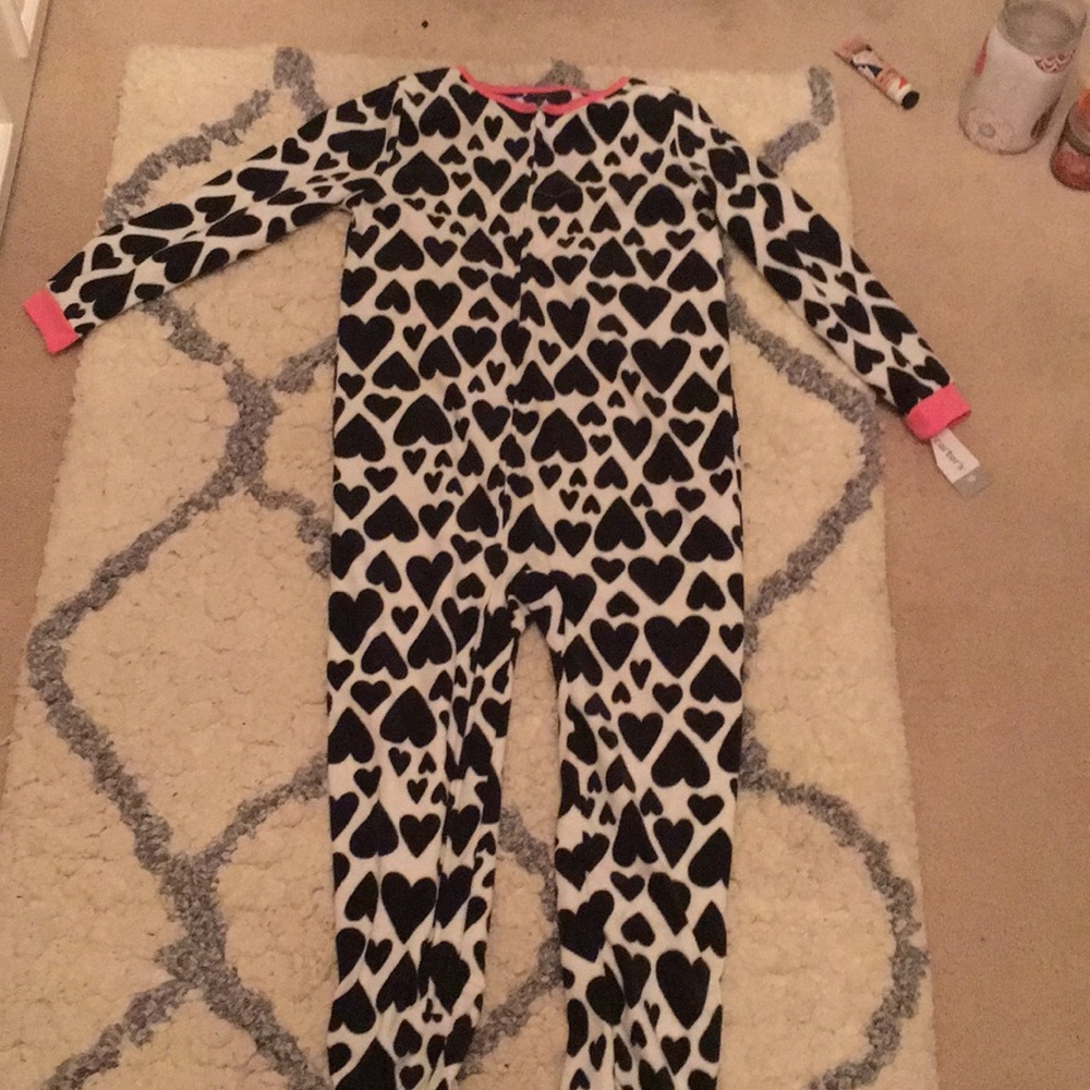 Black and white zip up onesie